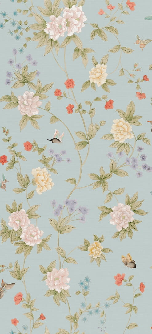 Tapeta naturalna w kwiatowe pnącza J&V 26036 Luoyang Garden Scalamandre