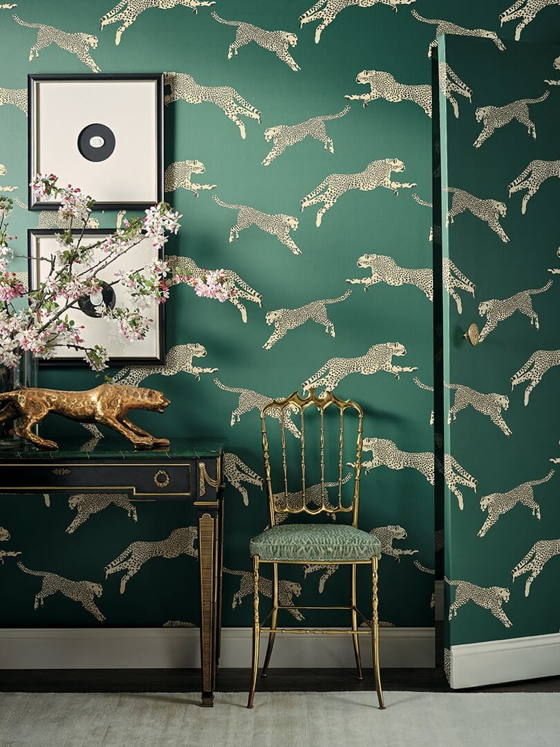 Tapeta gepardy J&V 26018 Leaping Cheetah Scalamandre