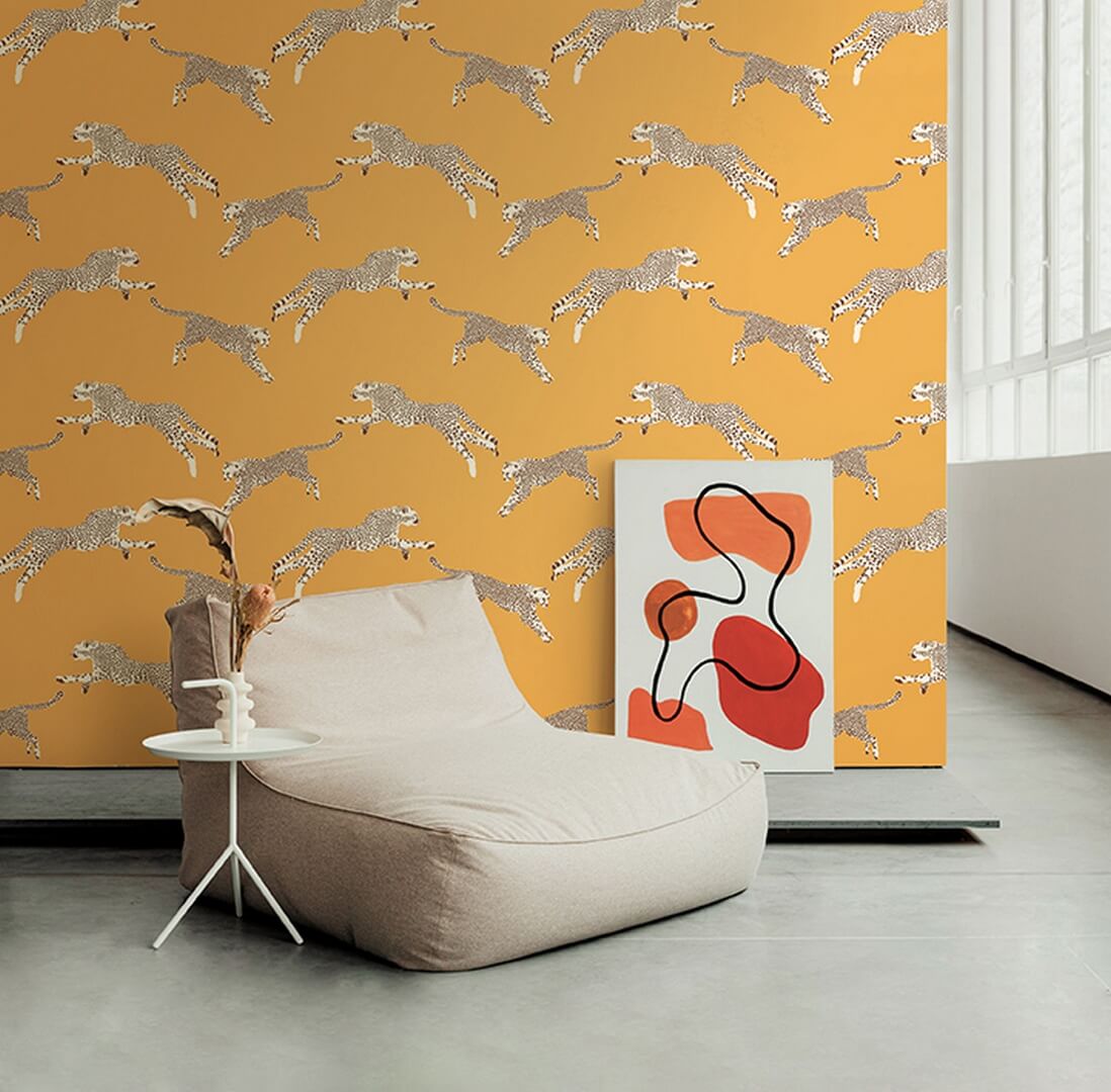 Tapeta gepardy J&V 26022 Leaping Cheetah Scalamandre