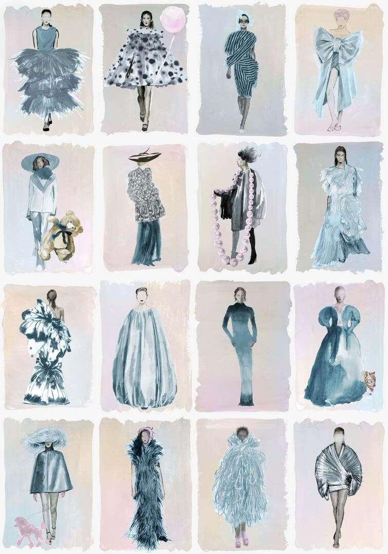 Tapeta modelki Cole & Son 175/1004 China Blue Harrods Couture Carouse