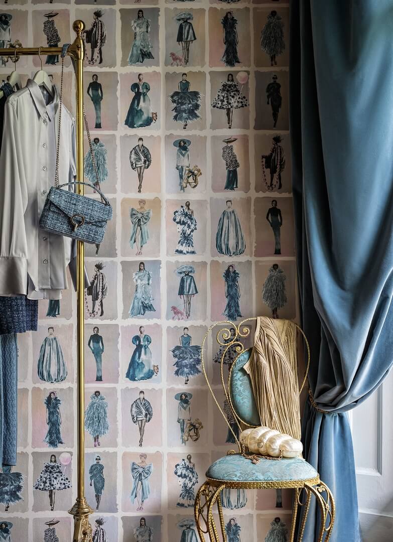 Tapeta modelki Cole & Son 175/1004 China Blue Harrods Couture Carouse