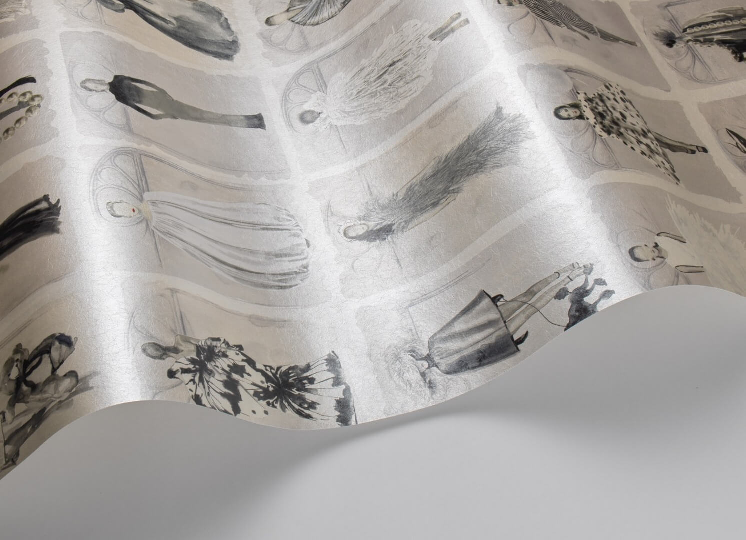 Tapeta modelki Cole & Son 175/2008M Monochrome Pearl With Windows Harrods Couture Carouse