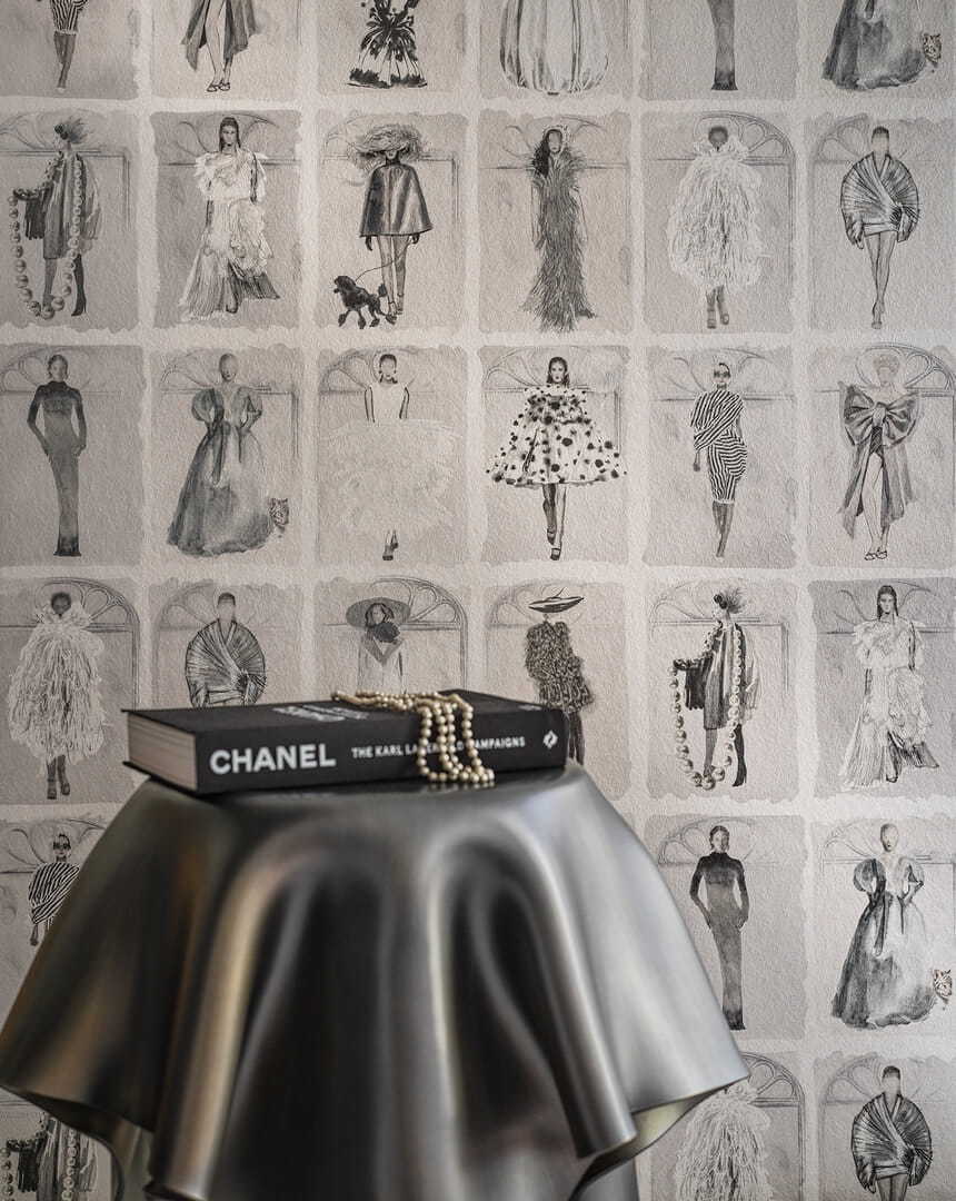 Tapeta modelki Cole & Son 175/2008M Monochrome Pearl With Windows Harrods Couture Carouse