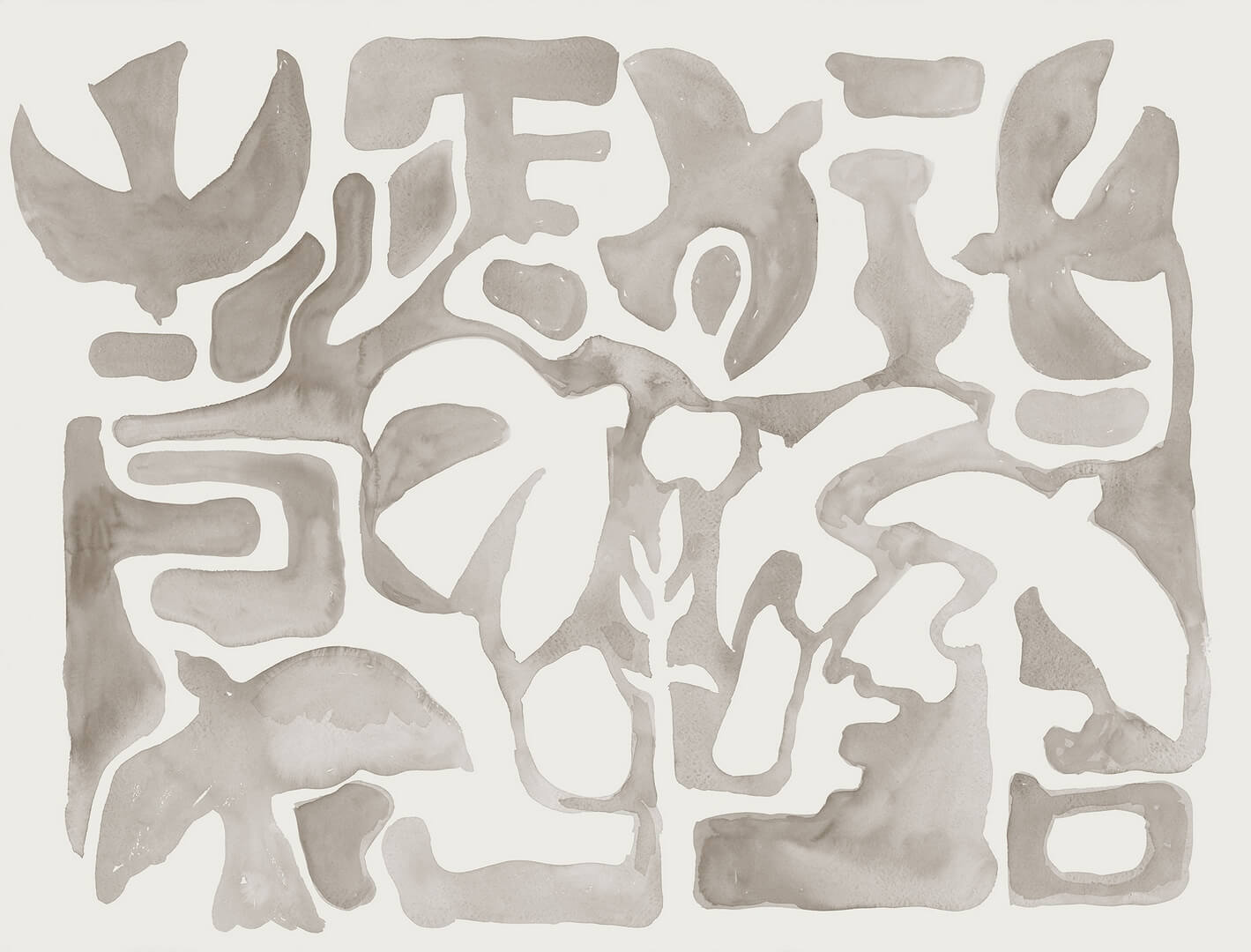 Fototapeta organiczne kształty Rebel Walls R20488 Harmony Forms Beige Symbolic