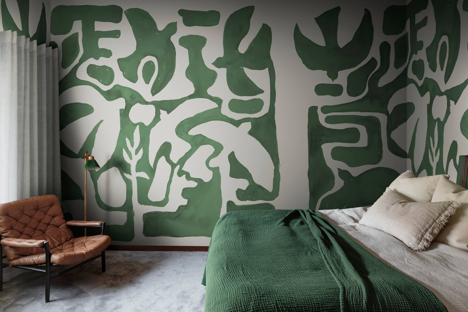 Fototapeta organiczne kształty Rebel Walls R20491 Harmony Forms Green Symbolic