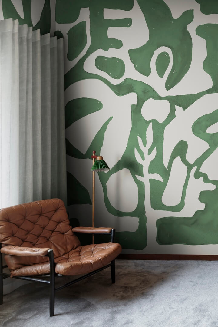 Fototapeta organiczne kształty Rebel Walls R20491 Harmony Forms Green Symbolic