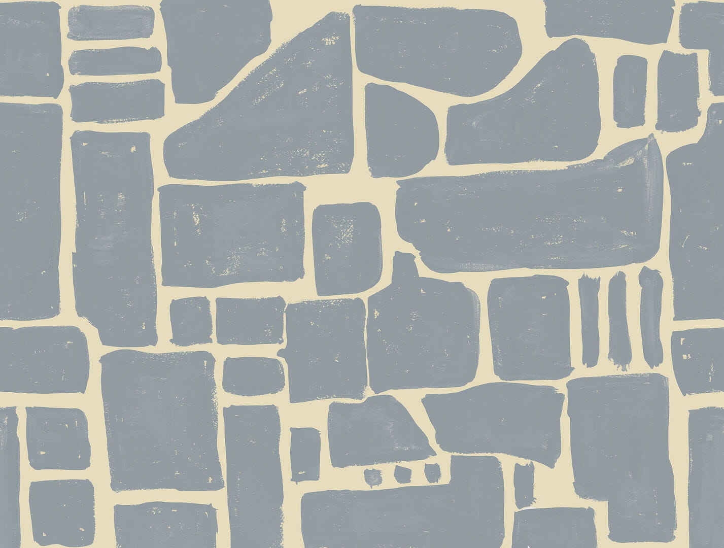 Fototapeta luźne szkice wykonane techniką gwaszu Rebel Walls R20498 Block Print Blue Yellow Symbolic