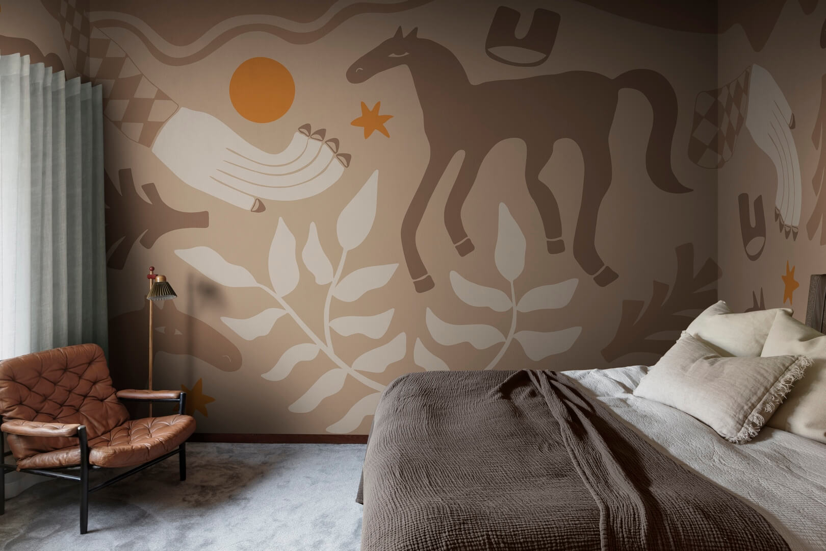 Fototapeta konie Rebel Walls R20500 Emmas Horses Brown Symbolic