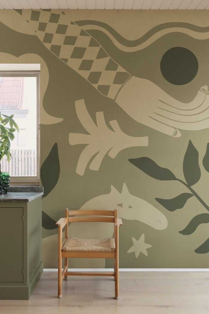 Fototapeta konie Rebel Walls R20501 Emmas Horses Green Symbolic