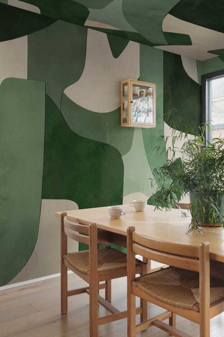 Fototapeta geometryczna z efektem 3D Rebel Walls R20511 Serene Layers Green Symbolic