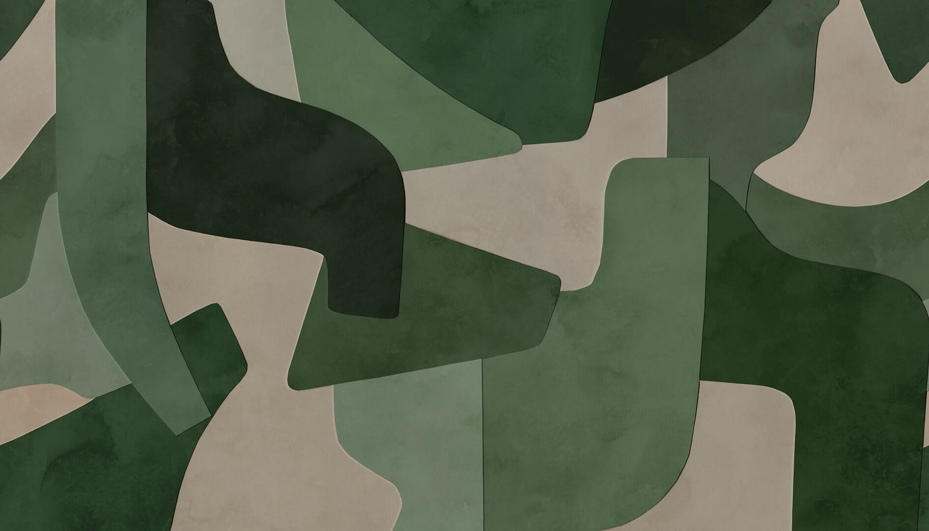 Fototapeta geometryczna z efektem 3D Rebel Walls R20511 Serene Layers Green Symbolic