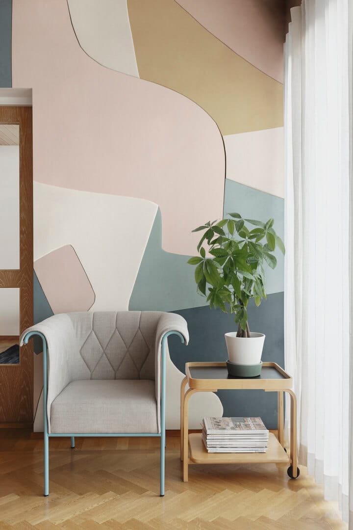 Fototapeta geometryczna z efektem 3D Rebel Walls R20512 Serene Layers Pastel Symbolic