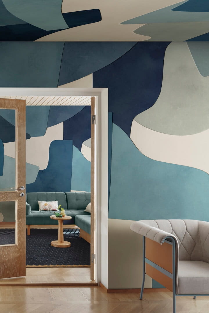 Fototapeta geometryczna z efektem 3D Rebel Walls R20513 Serene Layers Blue Symbolic