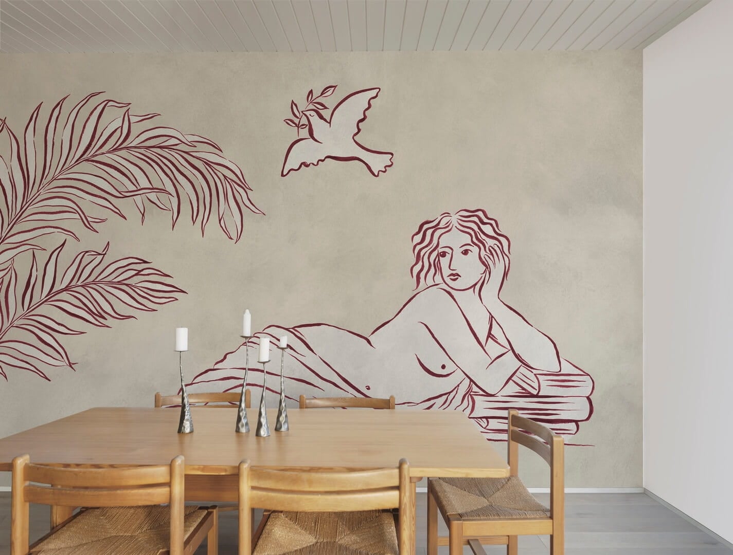Fototapeta inspirowana antyczną sztuką Rebel Walls R20526 Antiquity Red Symbolic