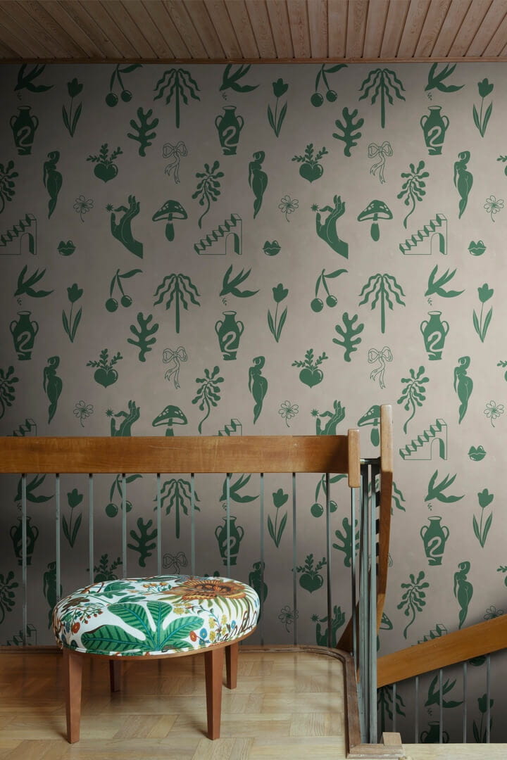 Fototapeta symboliczne kształty Rebel Walls R21248 Symbolic Tales Green Symbolic