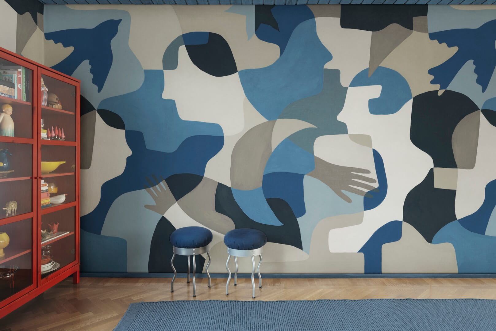 Fototapeta abstrakcyjna Rebel Walls R21260 Silent Conversation Blue Symbolic