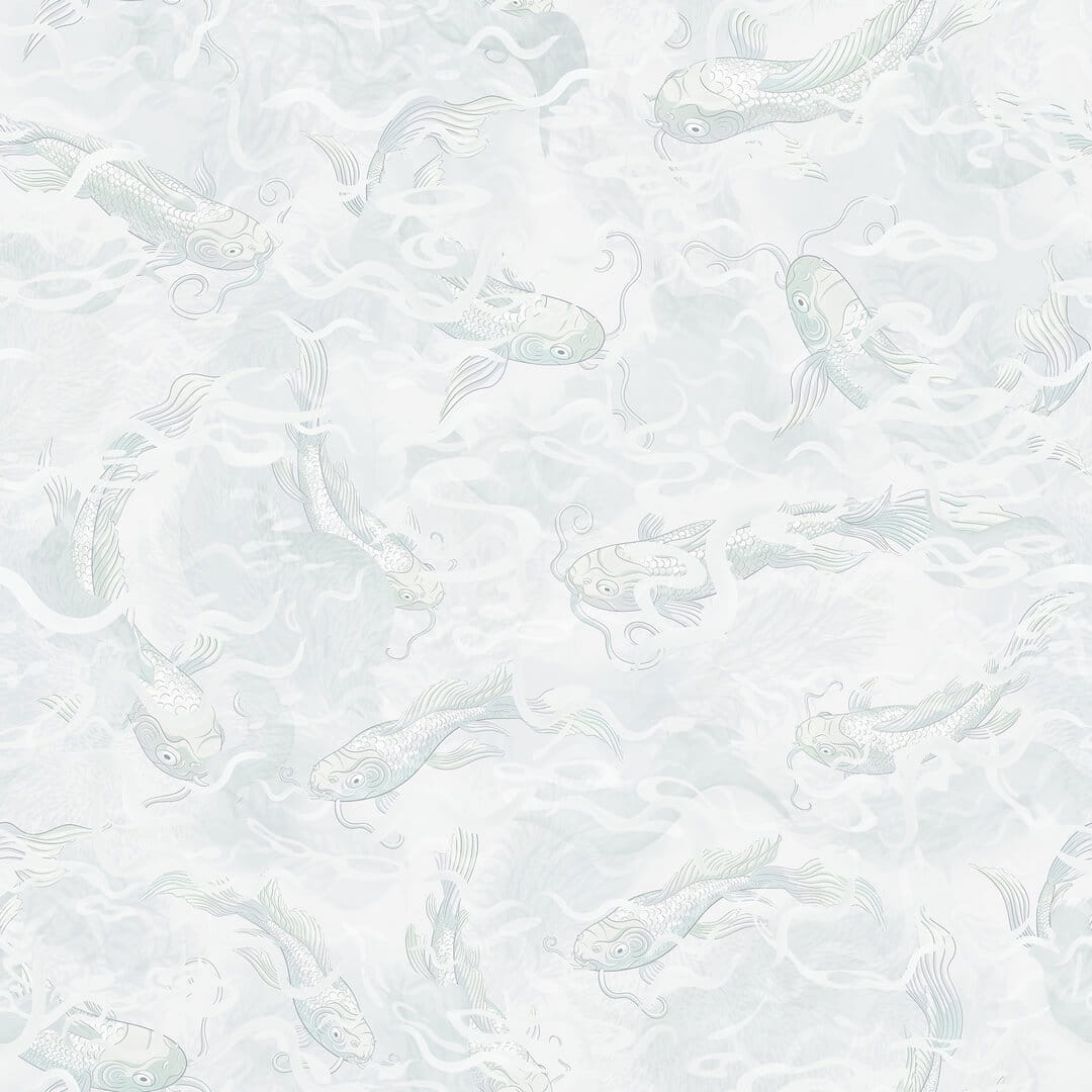 Fototapeta ryby koi Rebel Walls R21026 Atlantis Fish White Sam Wilde