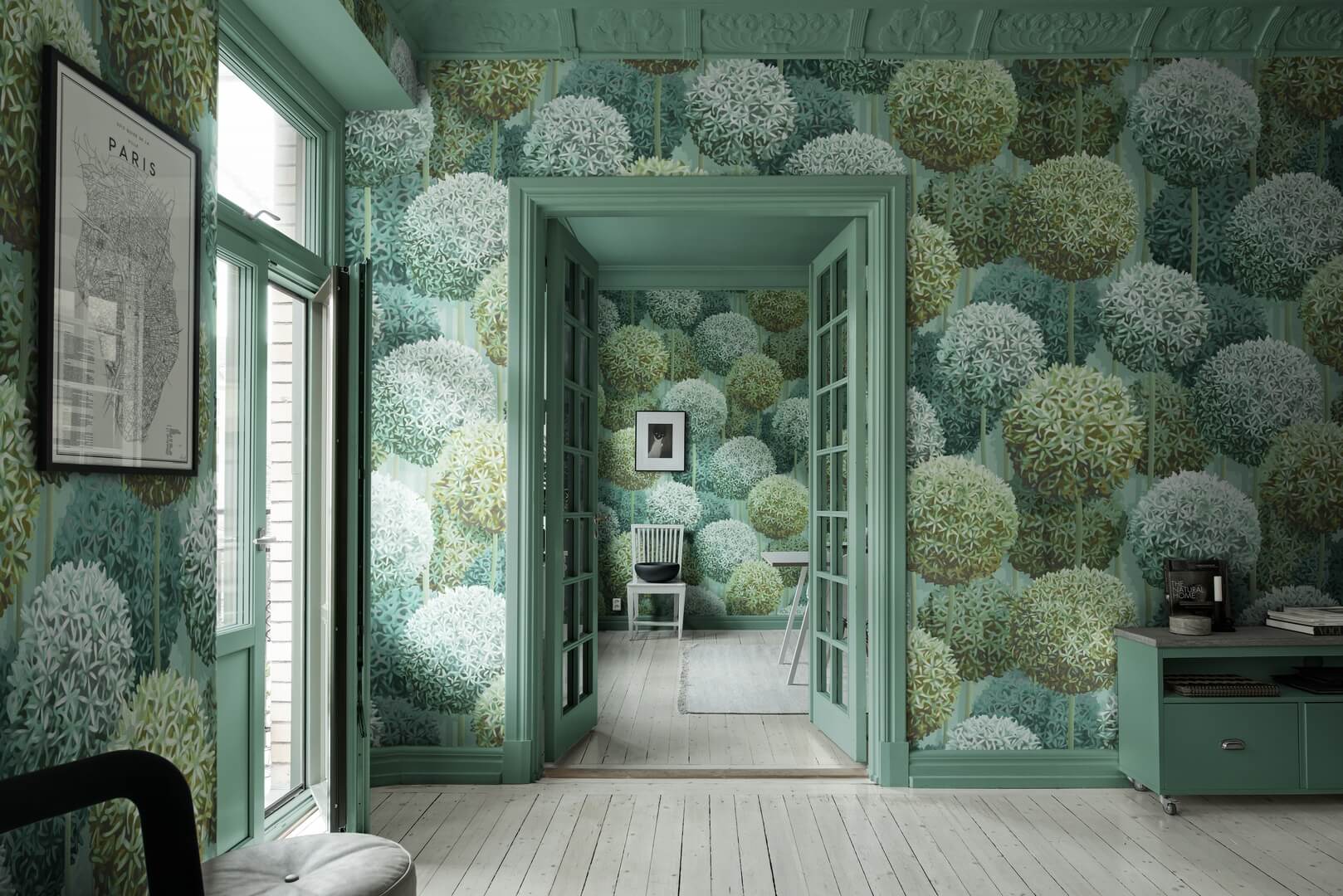 Fototapeta kwiaty Rebel Walls R21038 Elysian Flowers Green Sam Wilde