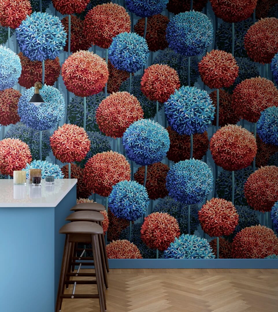 Fototapeta kwiaty Rebel Walls R21040 Elysian Flowers Blue Sam Wilde