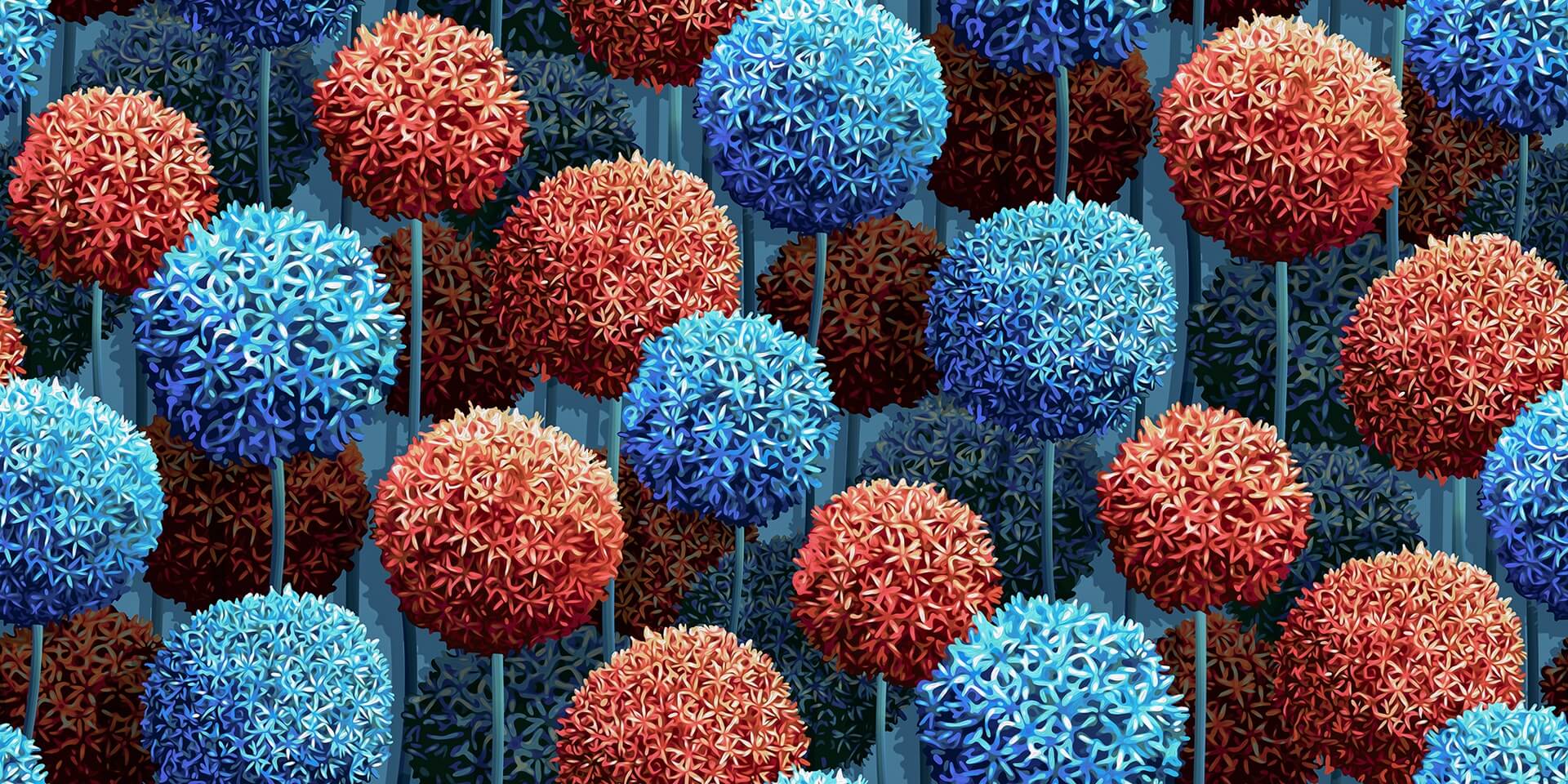 Fototapeta kwiaty Rebel Walls R21040 Elysian Flowers Blue Sam Wilde