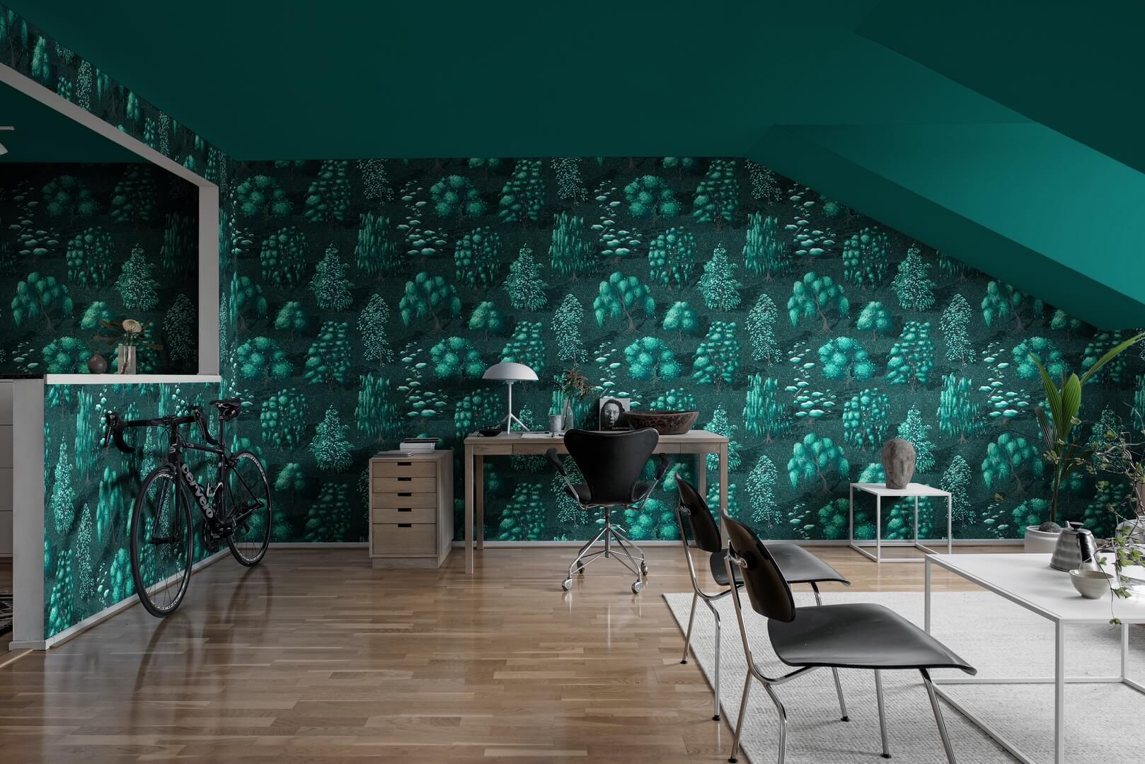 Fototapeta mityczny las Rebel Walls R21043 Yggdrasil Forest Dark Sam Wilde