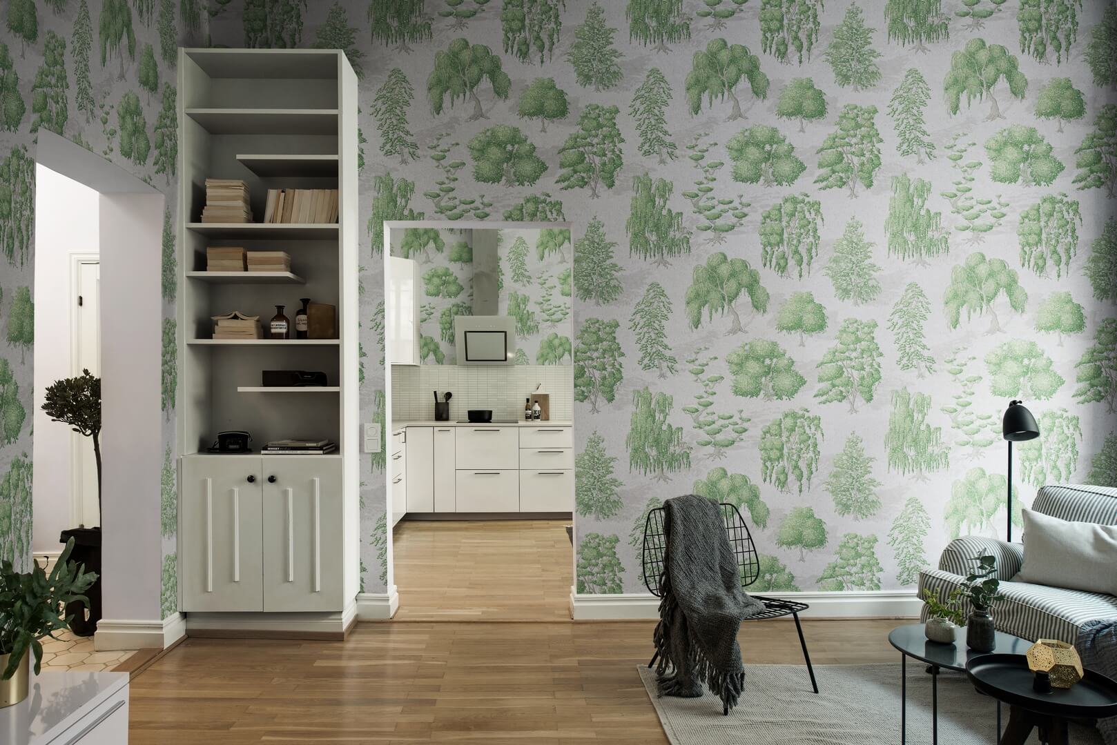 Fototapeta mityczny las Rebel Walls R21044 Yggdrasil Forest Light Green Sam Wilde