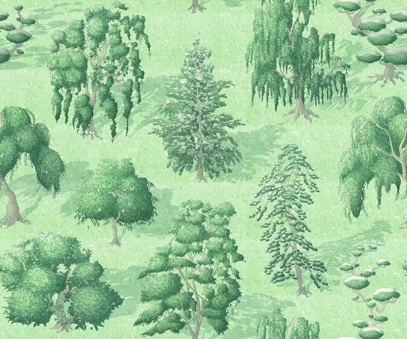 Fototapeta mityczny las Rebel Walls R21045 Yggdrasil Forest Green Sam Wilde