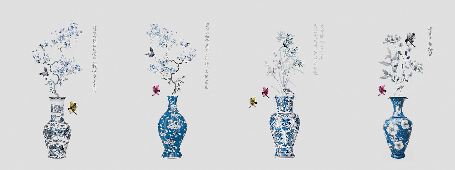 Fototapeta wazony w stylu orientalnej porcelany TapLab 602_001 SAKURA Collection 25