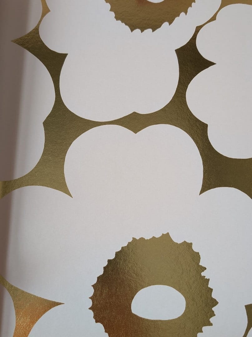 Tapeta metaliczna kwiaty maki J&V 25906 Unikko Marimekko