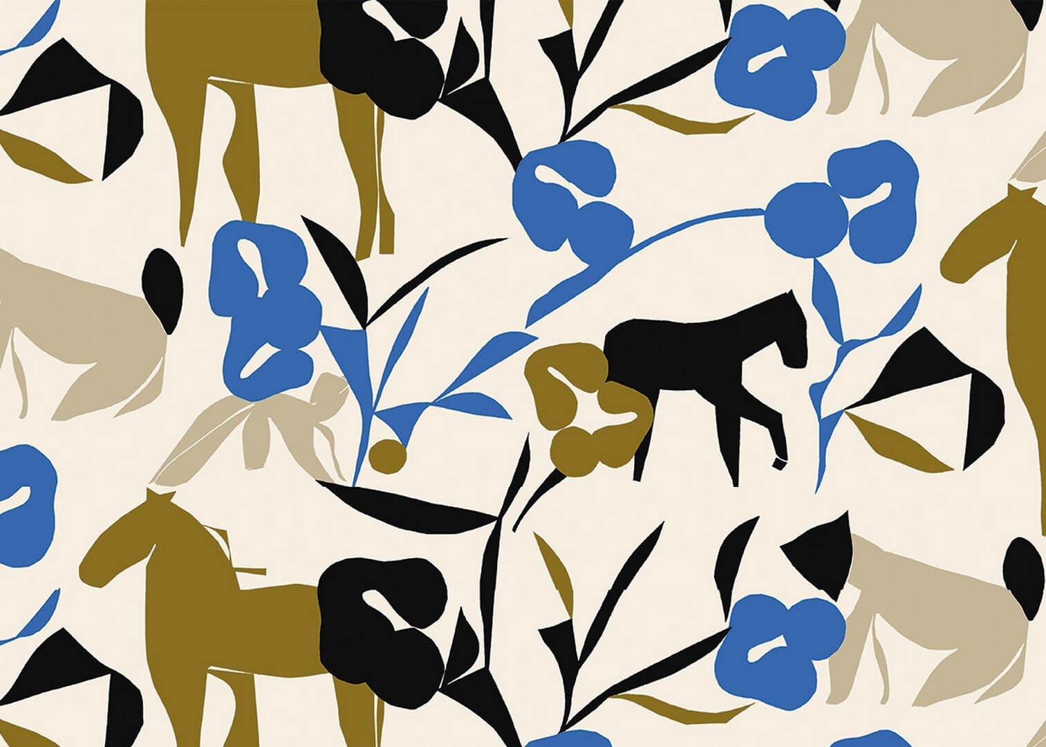 Tapeta stylizowane konie J&V 25925 Laidun Marimekko