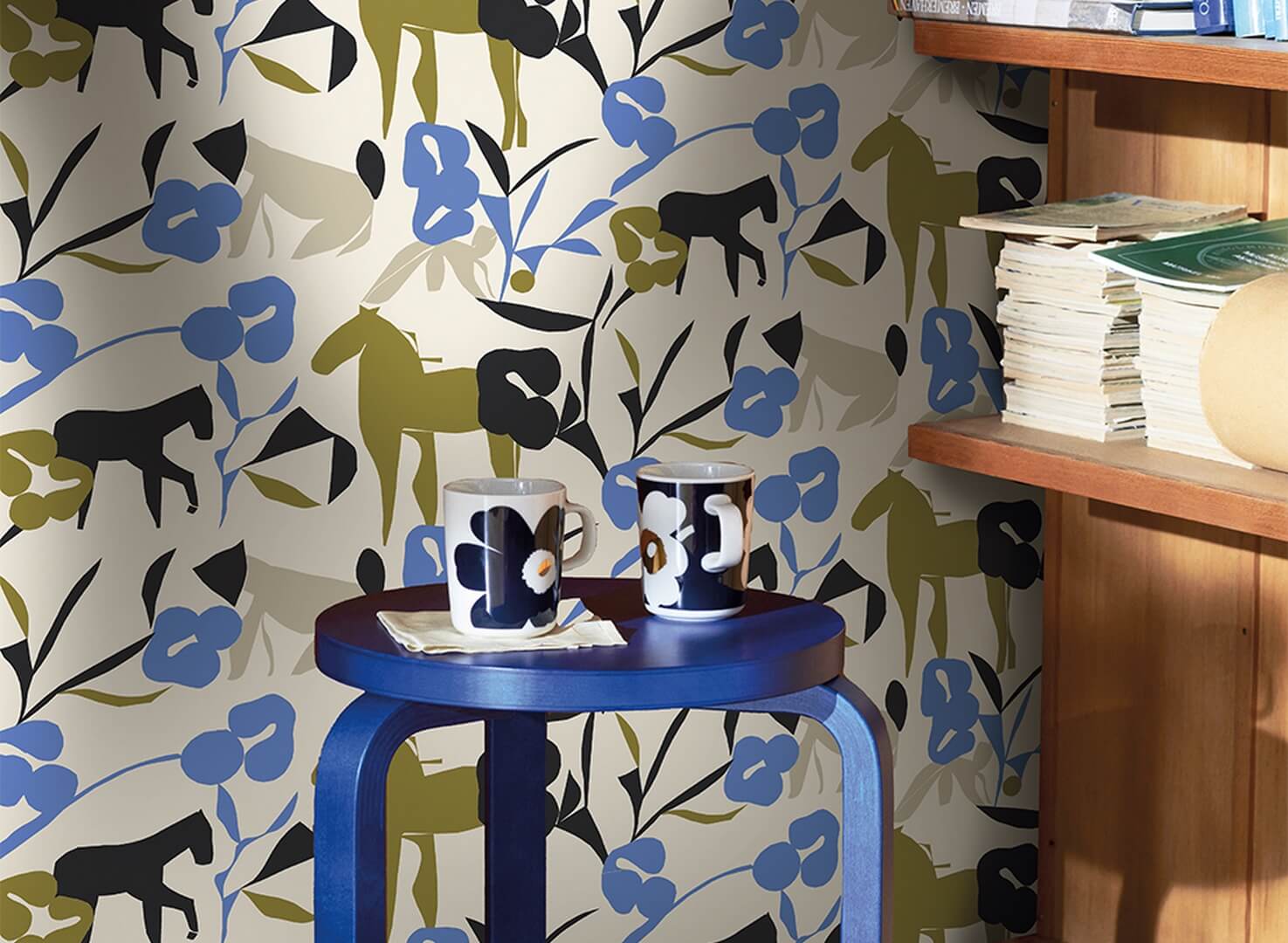 Tapeta stylizowane konie J&V 25926 Laidun Marimekko