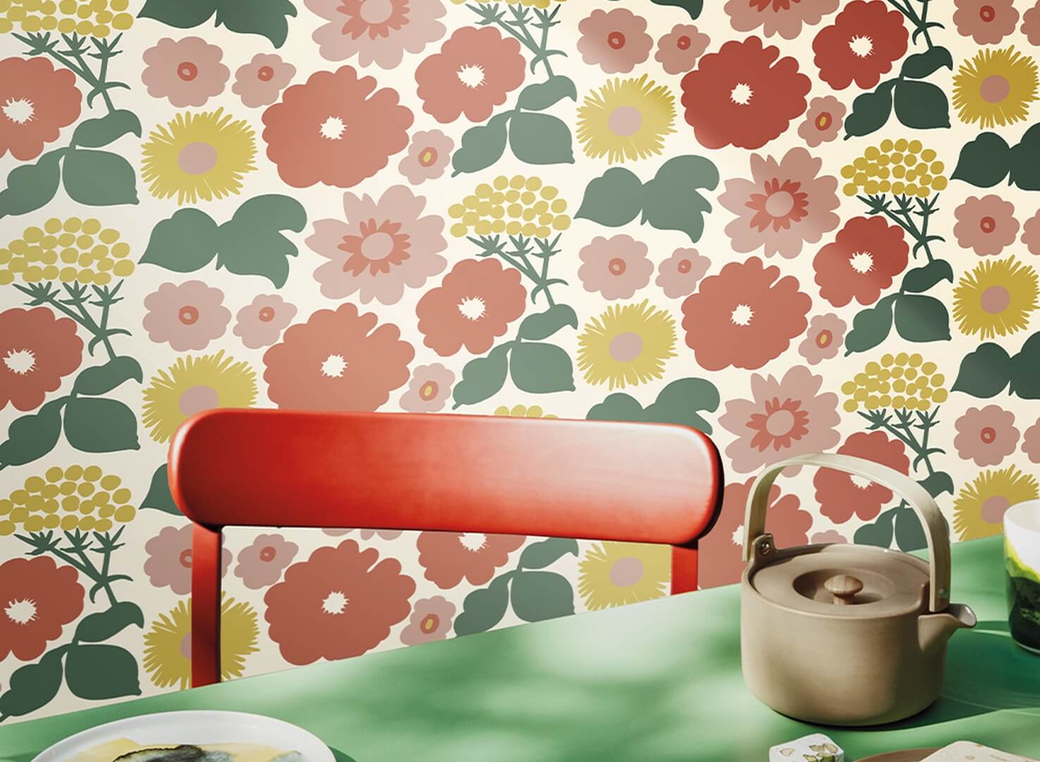 Tapeta kwiaty J&V 25932 Kukkatori Marimekko