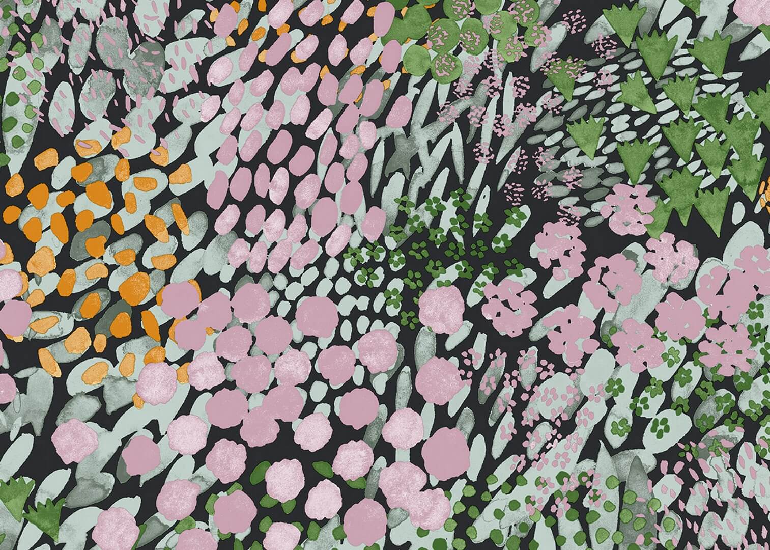 Tapeta abstrakcyjne kwiaty J&V 25936 Kukkameri Marimekko