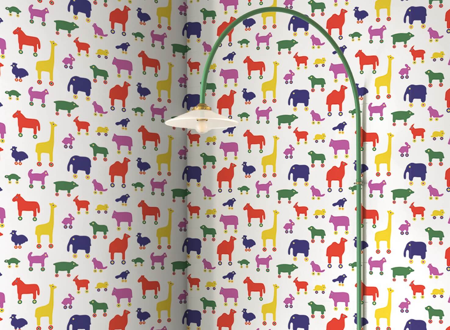 Tapeta zwierzęta na kółkach J&V 25987 Rulla Marimekko