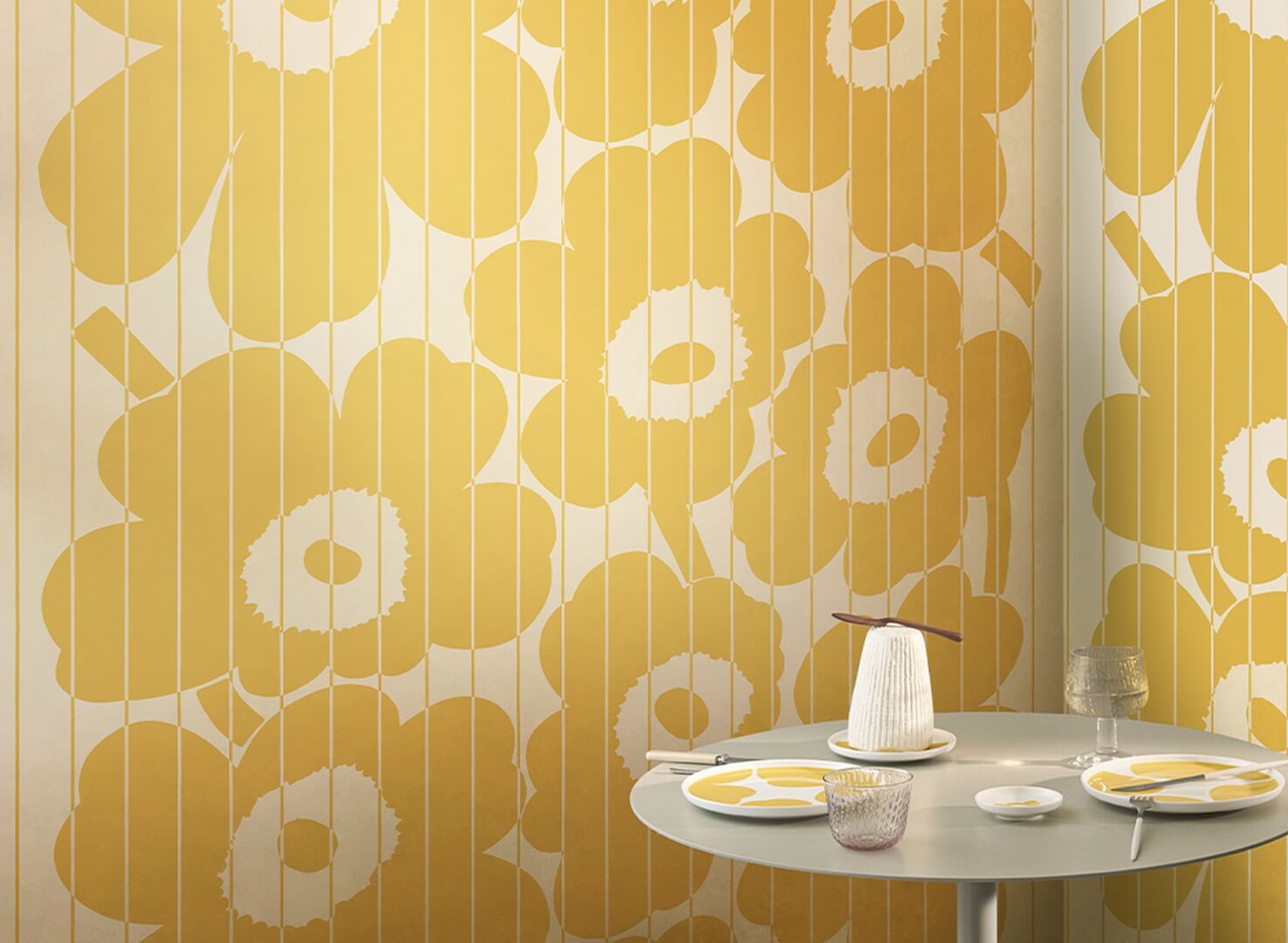 Mural kwiaty J&V 25996 Vesi Unikko Marimekko
