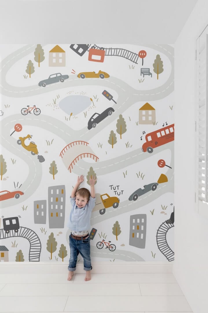 Mural miasto pełne przygód Grandeco Boutique RB383 Daydreamers