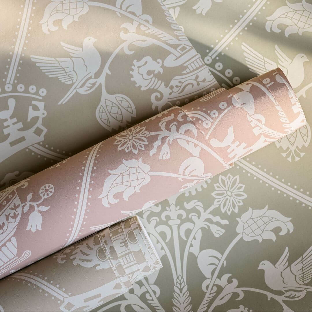 Tapeta z adamaszkiem Sanderson 217504 Highgrove Damask Highgrove