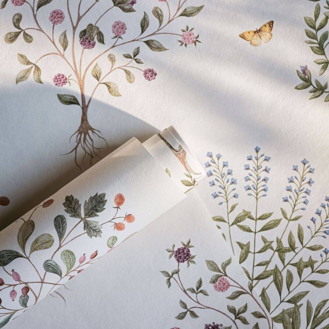 Tapeta roślinna Sanderson 217509 Thyme Walk Highgrove