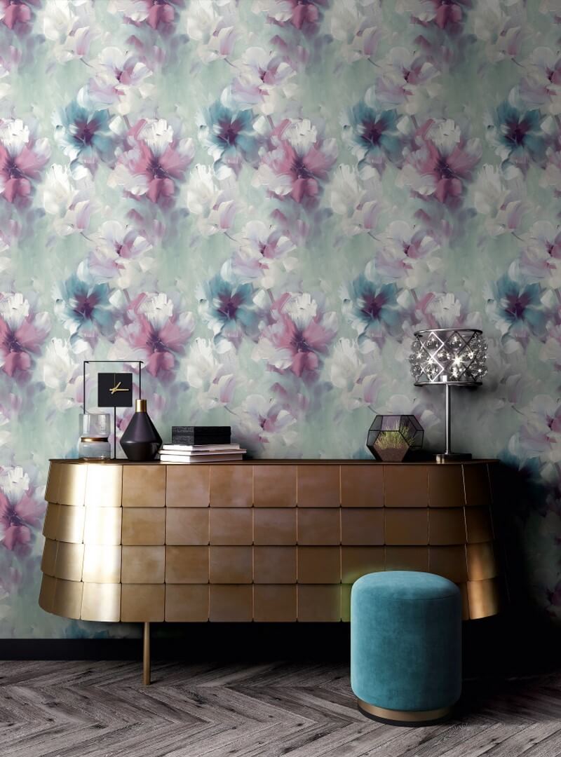 Tapeta kwiaty malarskie Grandeco VE3004 Very - 106 cm szer.