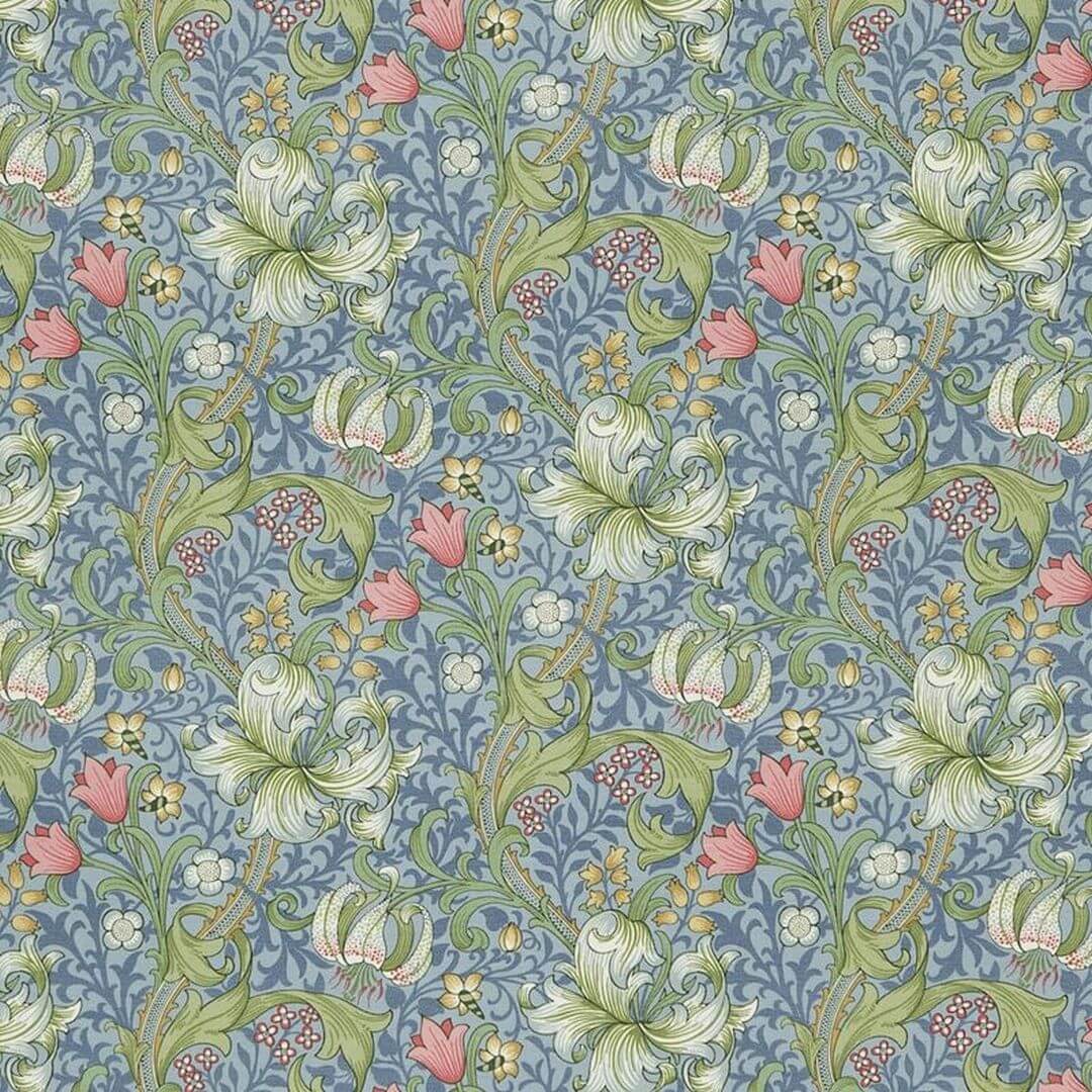 Tkanina z botanicznym wzorem Morris & Co. DMI1G3204 Golden Lily Morris & Friends Fabric Volume II