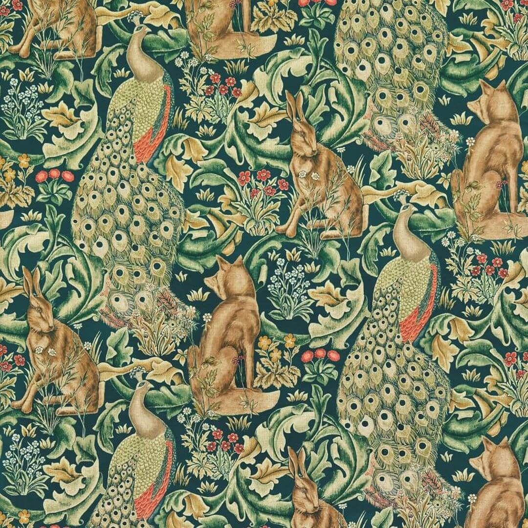 Tkanina welurowa z leśnym wzorem Morris & Co. 222643 Forest Velvet Morris & Friends Fabric Volume II