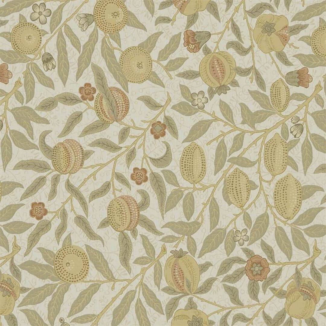 Tkanina ze wzorem owoców i liści Morris & Co. 230285 Fruit Weave Morris & Friends Fabric Volume II