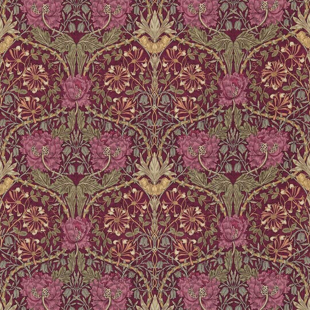 Tkanina z roślinnym wzorem Morris & Co. DMORHO204 Honeysuckle & Tulip Morris & Friends Fabric Volume II