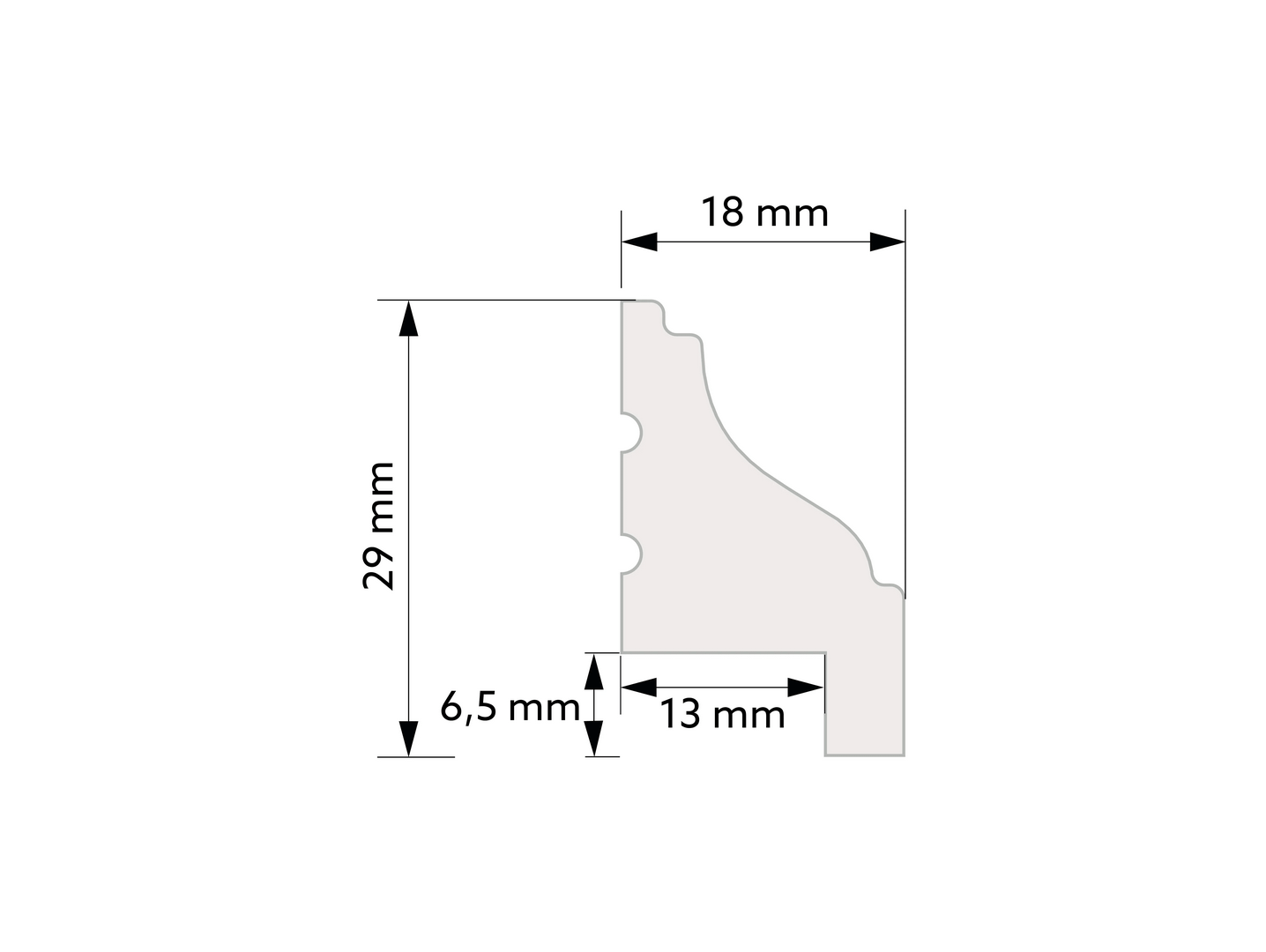 Zwieńczenie / listwa malowana biała TP004P Mardom Decor – wys. 1,8 cm