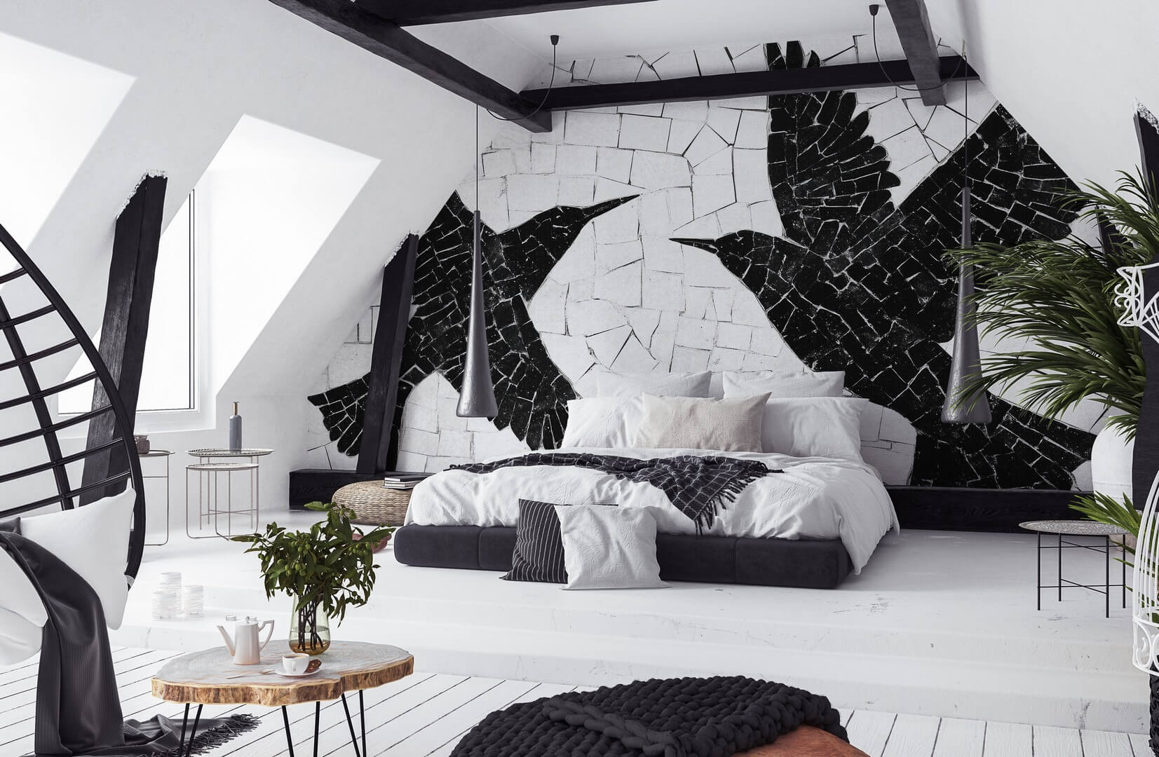 Fototapeta mozaikowe ptaki Wall Art Birds