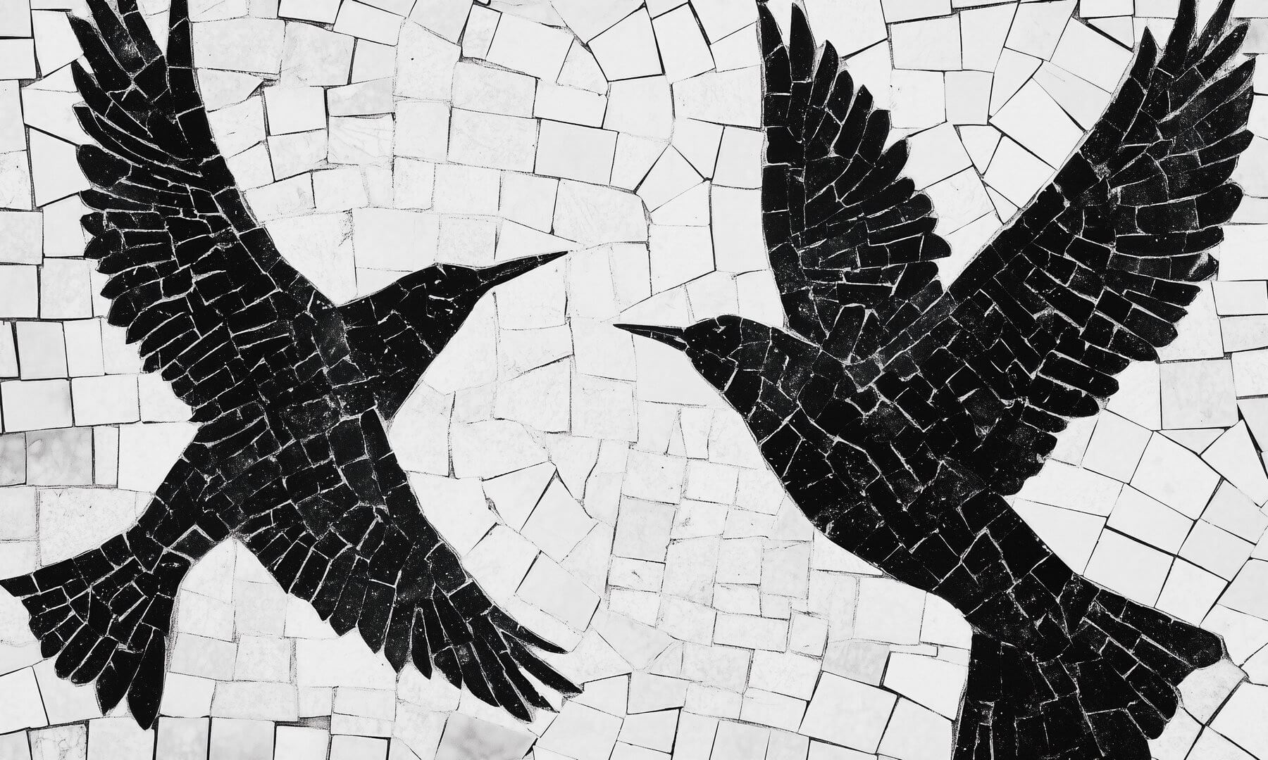 Fototapeta mozaikowe ptaki Wall Art Birds