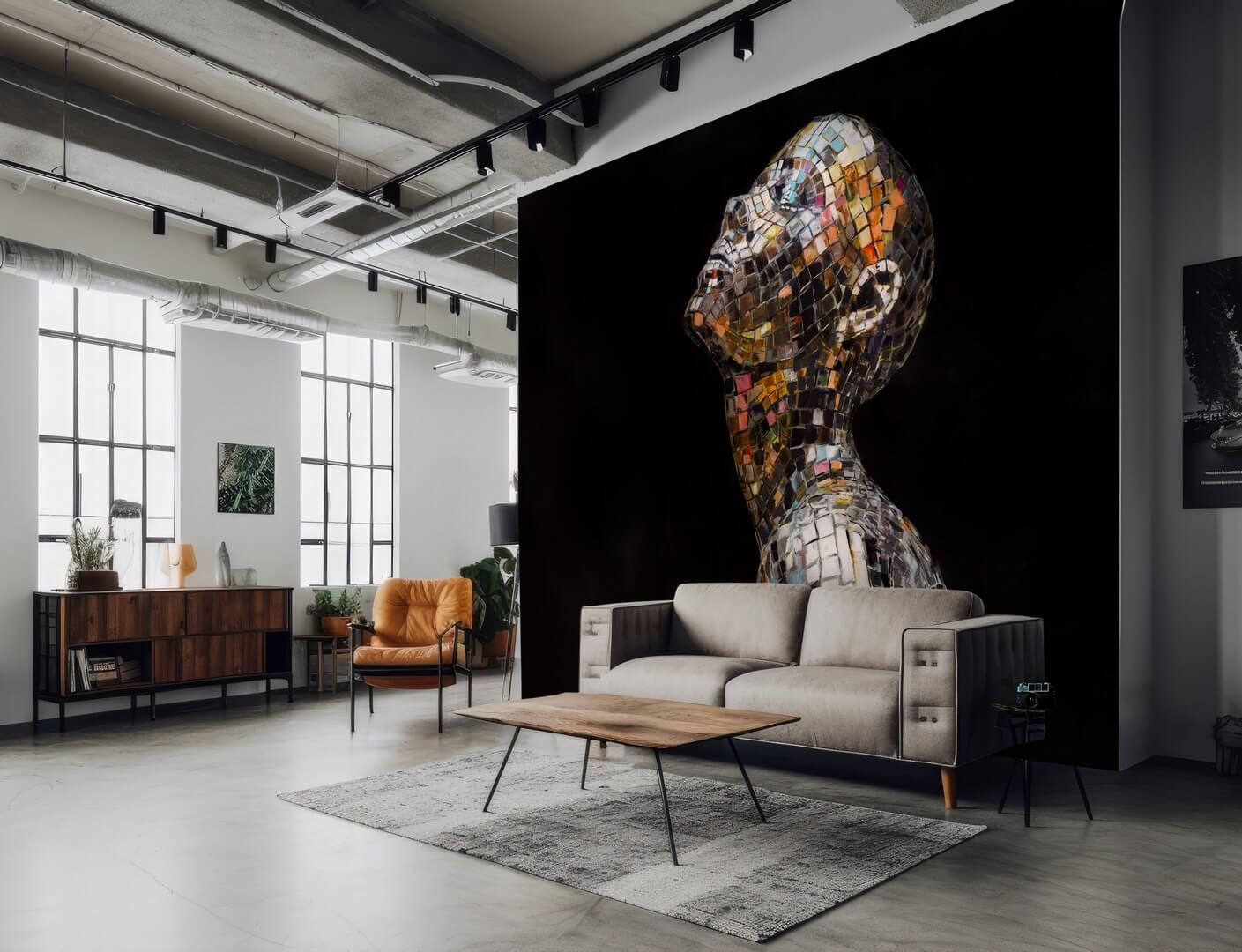 Fototapeta sylwetka człowieka z mozaiki Wall Art Disco