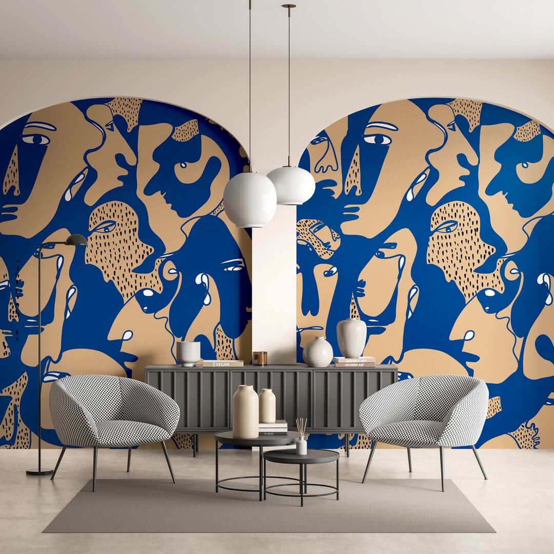 Fototapeta twarze Wall Art Faces Cobalt