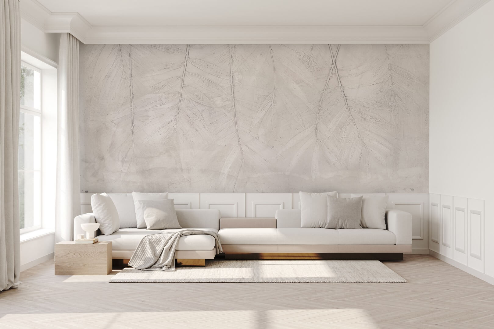 Fototapeta odciśnięte liście Wall Art Fresco Light