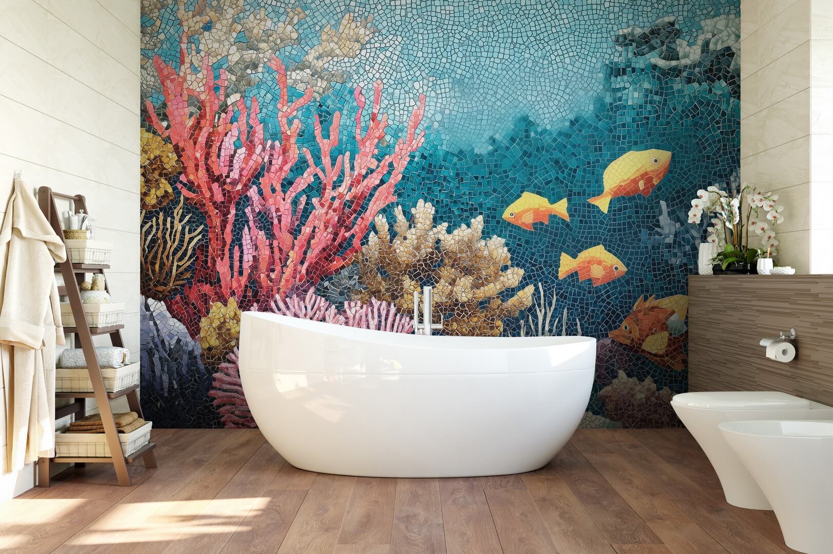 Fototapeta mozaika z podwodnym światem Wall Art Oceania